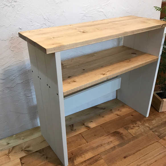 ゴミ箱の上を有効活用*ｈ60ｗ70ｄ26.7収納/キッチン棚/プリンター台/ラック　無垢材　シンプル 木材 FK1525021317(11635円)