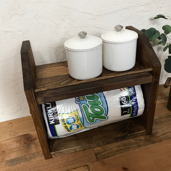 kitchen paper shelf コストコsize  キッチンペーパーホルダー&スパイスラック 2枚目の画像