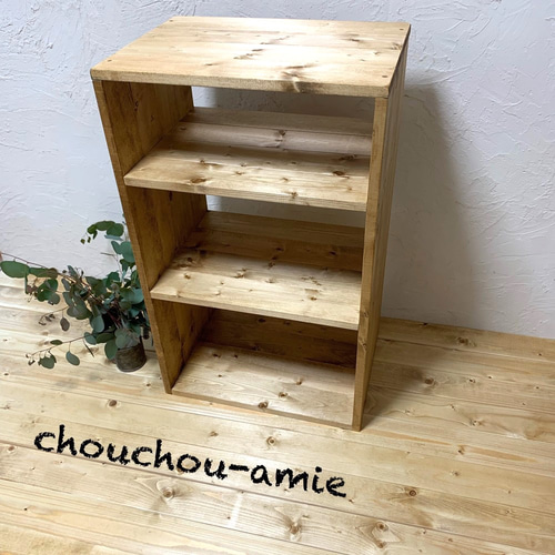 無垢材】3段カフェシェルフ12cmタイプ アンティーク キッチン