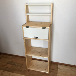 無垢材】3段カフェシェルフ12cmタイプ アンティーク キッチンラック 棚