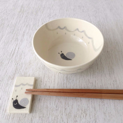 カタツムリの子ども飯碗【Monochrome Art】 3枚目の画像