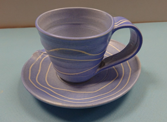 陶器　コーヒーカップ　カップ＆ソーサー（地平線の先に） 1枚目の画像