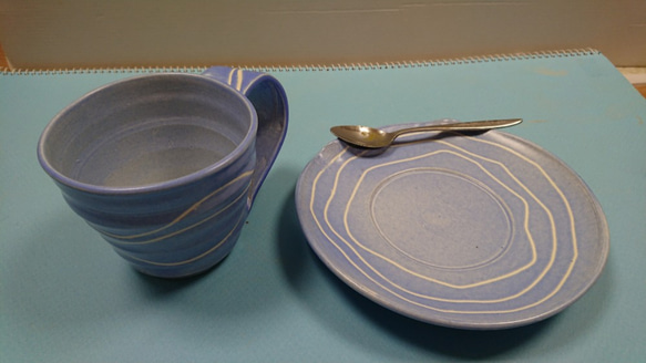 陶器　コーヒーカップ　カップ＆ソーサー（地平線の先に） 2枚目の画像