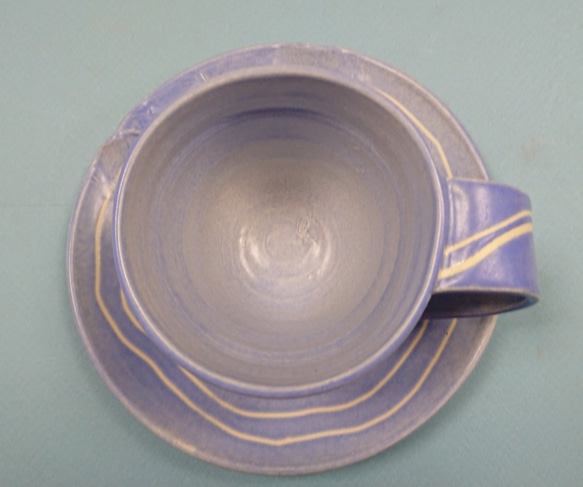陶器　コーヒーカップ　カップ＆ソーサー（地平線の先に） 5枚目の画像