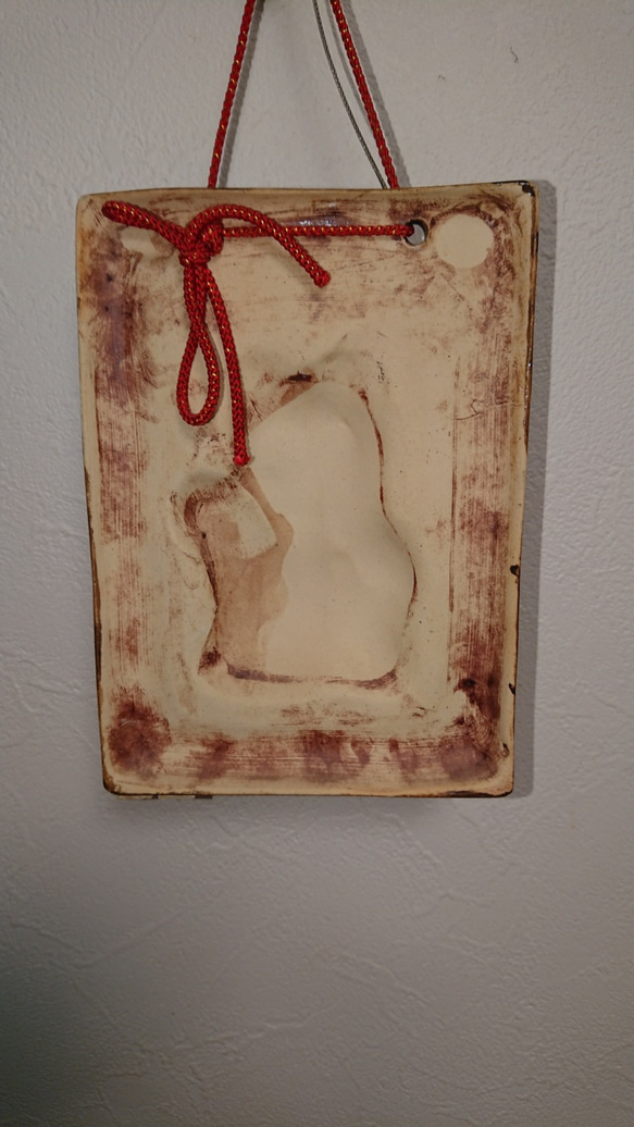 陶器の猫キーホルダー（大吉）掛けAタイプ 3枚目の画像