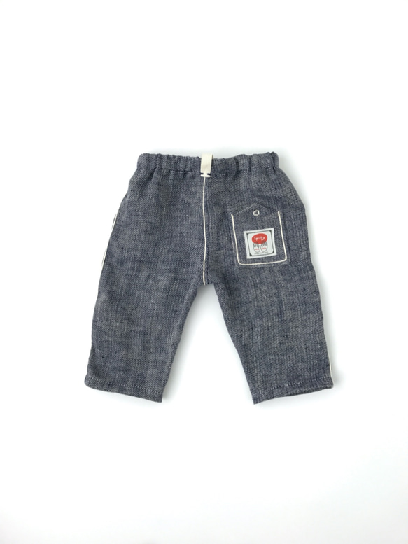 spiffy 作家一点物リネンキッズパンツ100cm Navy linen pants kids 麻 natural 4枚目の画像