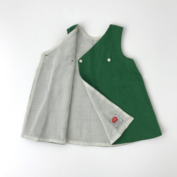 Natural 一点物 Linen dress リネンキッズ ワンピース100cm Green 女の子 東欧 北欧 刺繍 5枚目の画像