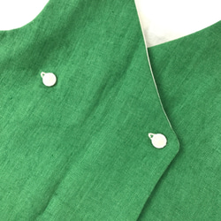 Natural 一点物 Linen dress リネンキッズ ワンピース100cm Green 女の子 東欧 北欧 刺繍 7枚目の画像