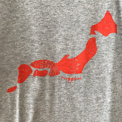 オリジナルプリント NIPPON キッズTシャツ kids Gray×Orange 110cm 日本地図 spiffy 5枚目の画像