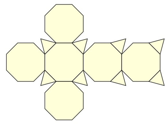 多面体ミラー万華鏡　切頂六面体多面体　内蔵LEDが非接触で光ります（サイコロの眼で） 10枚目の画像