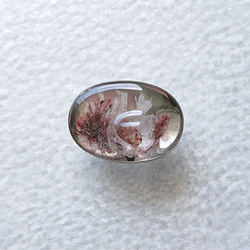 No.33 銀と臙脂の雫  帯留め 天然石(マニカラン水晶)使用 えんじ 1枚目の画像