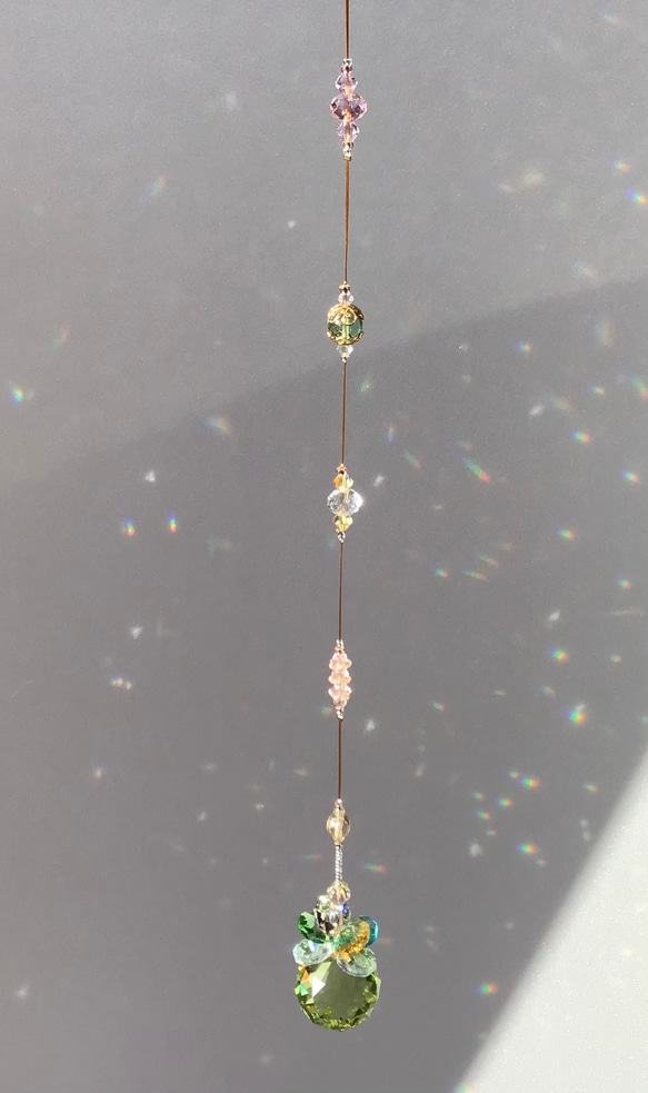 サンキャッチャー　幸せのプリンセス＊ベルフール　水晶　フローライト　55cm 7枚目の画像