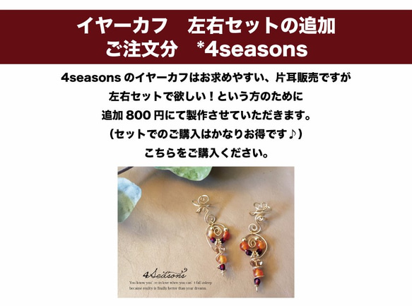 イヤーカフ　左右セットの追加　ご注文分　*4seasons 1枚目の画像