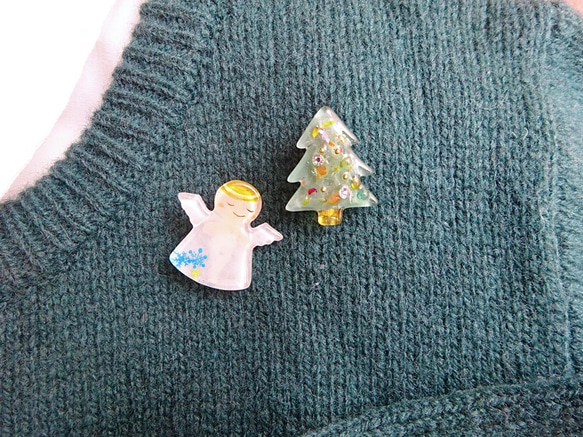 【Creema限定】ブローチ・聖夜の天使 3枚目の画像