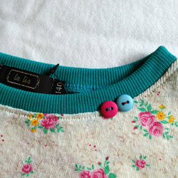 子供服SALE☆サイズ140  半袖カットソー　ピンクflower綿麻 2枚目の画像