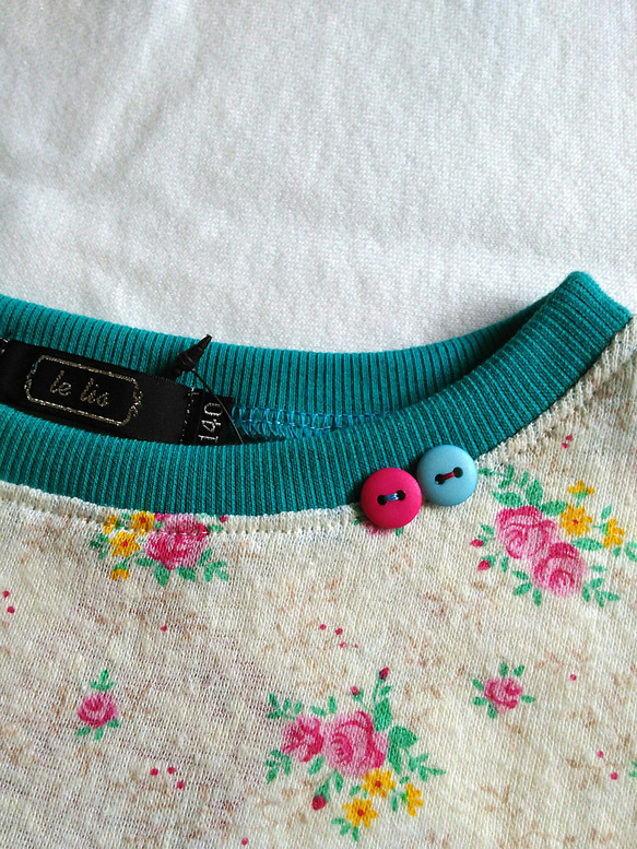 子供服SALE☆サイズ140  半袖カットソー　ピンクflower綿麻 2枚目の画像