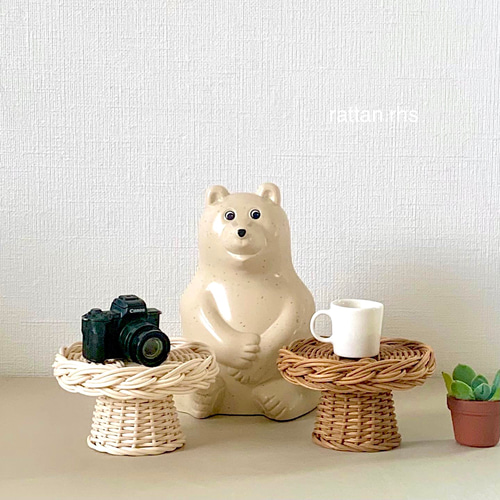 小さなラタンのコンポート コンポートスタンド丨ラタンスタイル 丨 RATTAN STYLE