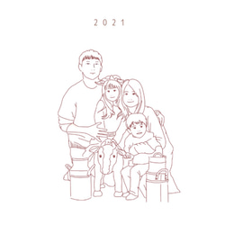 家族似顔絵イラスト(２名様料金) 2枚目の画像