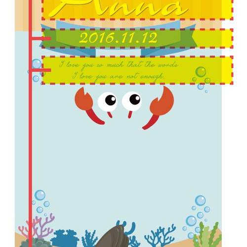 人気の 手形 足形アート☆カニさん01☆A4サイズ☆ 雜貨・其他