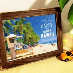 デジタル絵画イラスト★インテリアや贈り物に「ハワイ　HAWAII 04」（2L）【額縁付】 1枚目の画像