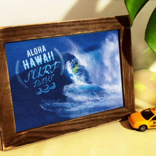 デジタル絵画イラスト☆インテリアや贈り物に「ハワイ HAWAII 05」（2L