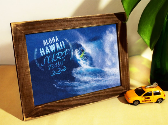デジタル絵画イラスト★インテリアや贈り物に「ハワイ　HAWAII 05」（2L）【額縁付】 1枚目の画像