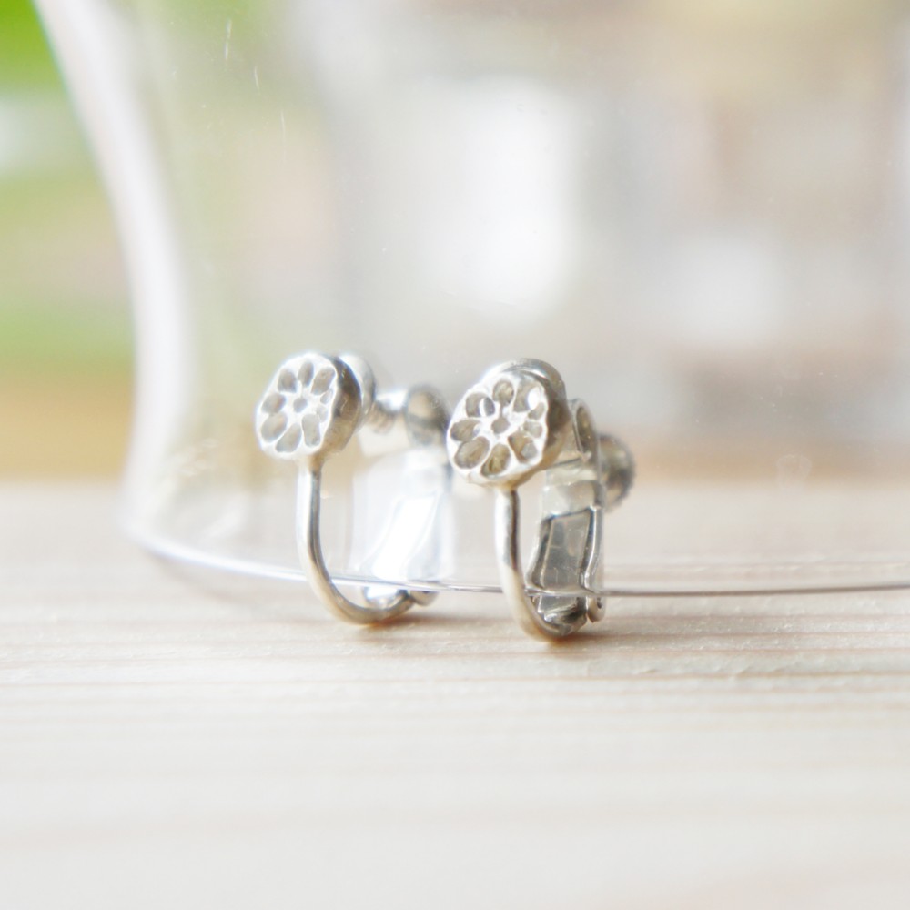 レンコンイヤリングSV925シルバーlte1