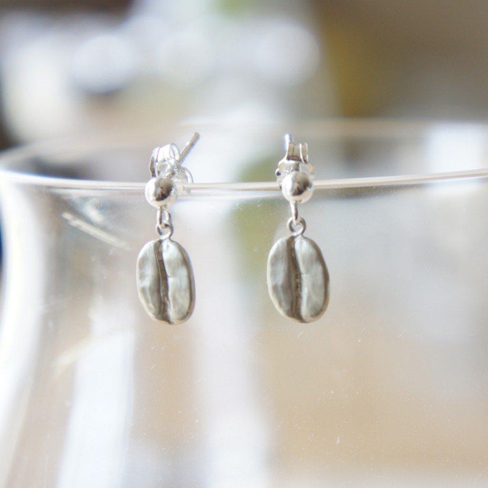 コーヒー豆ピアスSV925シルバーcfp1