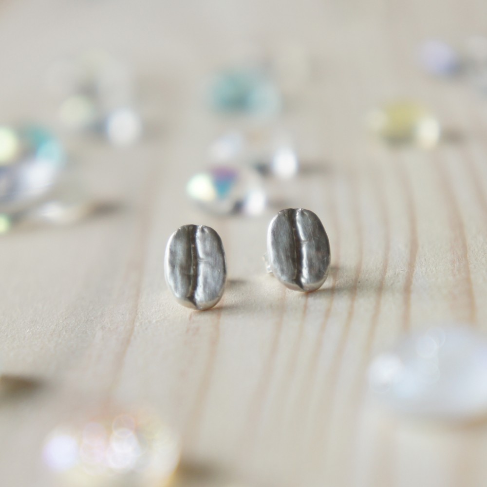 コーヒー豆ピアスSV925シルバーcfp2