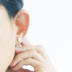 コーヒー豆イヤリングSV925シルバーcfe1 2枚目の画像