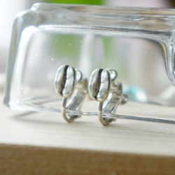 コーヒー豆イヤリングSV925シルバーcfe1 1枚目の画像