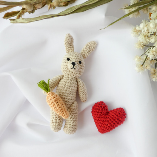 オーガニックコットンのウサギさんあみぐるみ ニューボーン