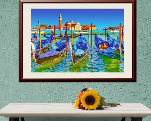 ヴェネツィアの水彩画 ポスター 額装 大きめのアート作品 ヴェネツィアの水彩画 ポスター 額装 大きめのアート作品 ヴェネツィア