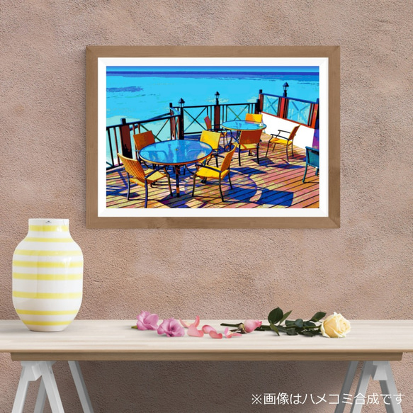【アートポスター】海沿いのレストラン（作品No.028） 3枚目の画像