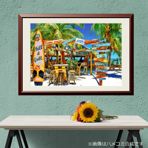 【アートポスター】キュラソー島ウィレムスタットのビーチ（作品No.033） 1枚目の画像