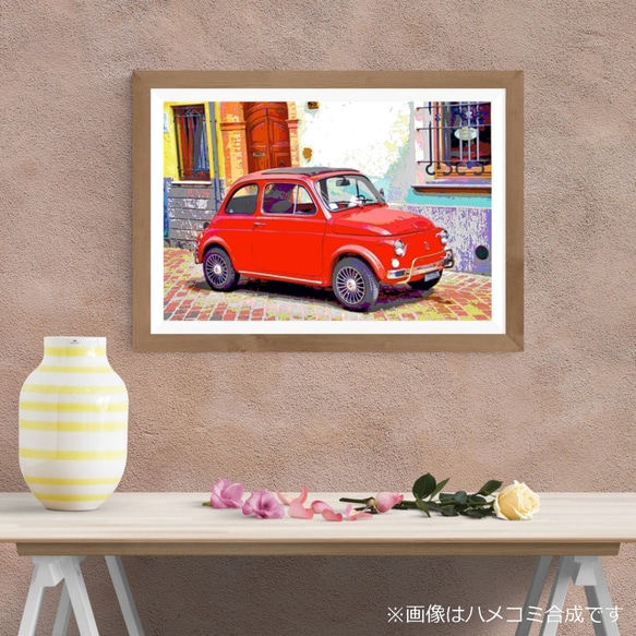 【アートポスター】街角のFIAT500（チンクエチェント）（作品No.056） 3枚目の画像