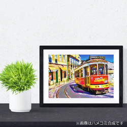 【アートポスター】ポルトガル リスボンの路面電車（作品No.067） 2枚目の画像