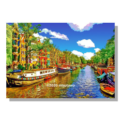 【アートポスター】オランダ アムステルダムの運河（作品No.072） 4枚目の画像