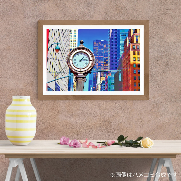 【アートポスター】NYの時計とビル街（作品No.081） 3枚目の画像