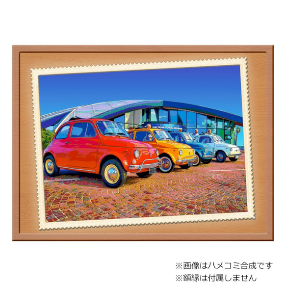 【選べる3枚組ポストカード】カラフルなFIAT500（チンクエチェント）【作品No.108】 2枚目の画像