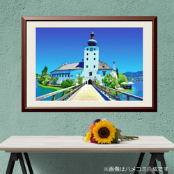 【アートポスター】オーストリア トラウン湖に浮かぶオルト城（作品No.123） 1枚目の画像