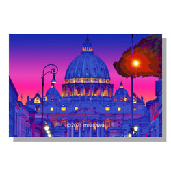 【アートポスター】夕暮れ時のサン・ピエトロ大聖堂（作品No.126） 4枚目の画像