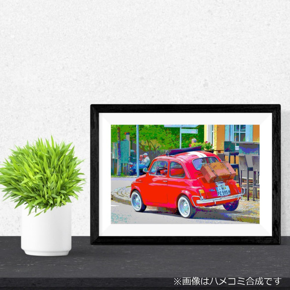 【アートポスター】FIAT500（チンクエチェント）と行く旅（作品No.131） 2枚目の画像