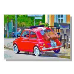 【アートポスター】FIAT500（チンクエチェント）と行く旅（作品No.131） 4枚目の画像