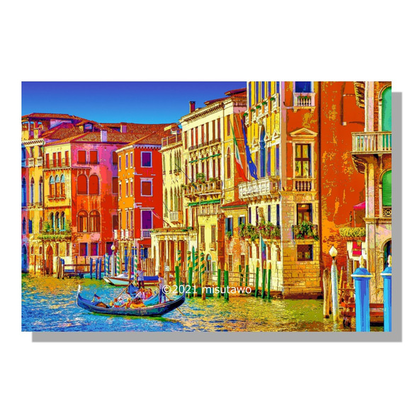 【選べる3枚組ポストカード】イタリア ヴェネツィアの街角【作品No.183】 1枚目の画像