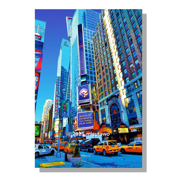 選べる3枚組ポストカード】ニューヨーク7thアベニュー【作品No.223