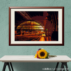 【アートポスター】夕焼けに染まる駅舎（作品No.231） 1枚目の画像