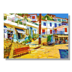 【アートポスター】ギリシャ スコペロス島グロッサの街角（作品No.245） 4枚目の画像