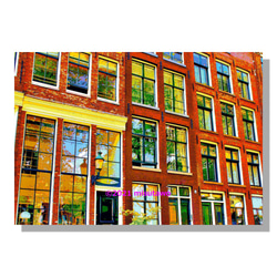 【選べる3枚組ポストカード】オランダ アムステルダムの窓【作品No.257】 1枚目の画像