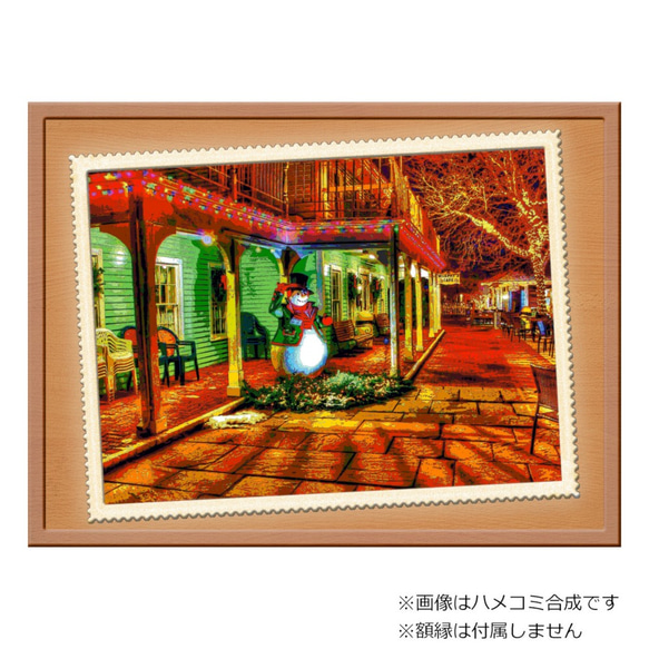 【選べる3枚組ポストカード】クリスマスの雪だるま【作品No.263】 2枚目の画像